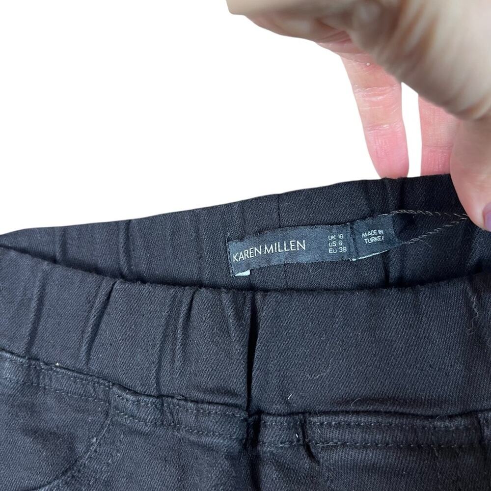 Karen Millen NWT Organic Skinny Pants Jegging Black Cotton Mid Rise Quiet Luxury - Picture 4 of 6